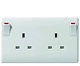 K M Electronics® Single to Double Switched 13A 13 AMP Socket Converter 1 to 2 Gang