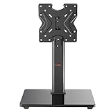 Perlegear Swivel Universal TV Stand/Base - Table Top TV Stand for 19-43 inch LCD LED TVs/Monitor/PC up to 20kg - Height Adjustable TV Mount Stand with Tempered Glass Base, Max VESA 200x200mm