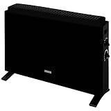 Zanussi 2000W/2KW Electric Convector Heater, Freestanding Radiator in Black with 3 Adjustable Heat Settings, Dial Controls, Integrated Handle, Overheat Protection ZCVH4004B, 2 Year Guarantee