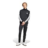 adidas Men's SPORTSWEAR BASIC 3 STRIPES TRICOT TRACKSUIT Black, S