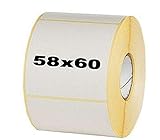 Scale labels - 58mm x 60mm, 8 rolls, 6400 labels, Works with scales: CAS/Dibal/Bizerba/Avery Berkel, application: meat, fruits, vegetables, cold meat, cakes, pastry