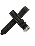 22mm Silicon Rubber Curved End Black Watch Band Strap Fits U-BOAT/SPINNAKER