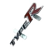 YSRWTBBA Metal Alloy Car Logo Type R Typer Styling Front Grill Emblem Trunk Badge Sticker Compatible with Civic/Crv Hrv Auto Accessories Easy to install, just peel and stick it off.(Grill Black Red)