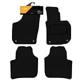 FSW - Tailored Mats - Fits SKODA Superb 2008-2015 - Black Carpet - Anti Slip Mat - Non Slip Car Floor Mat, Fitted With Clips & Granulated Backing - 4 Pc Floor Mat Only