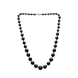 Treasure Bay 6-16mm Faceted Natural Agate Gemstone Necklace for Women and Girl (Black)