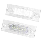 Flaconi 2PCS Car Number Plate Light,Number Plate Light,LED Number Plate Lights,12V 6500K Waterproof Number Plate Lamps Assembly,LED Rear Number Plate Light,Fit for Licence Lamp Replacement (V-W A)