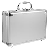 Aluminium Flight Case Foam Alloy Briefcase Lockable Storage Tool Box for Measurement Instruments Silver 29.00x20.50x10.50cm