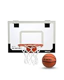 SKLZ Pro Mini Basketball Hoop + Mini Basketball, Protective Back Padding and Door Hooks, Standard Backboard