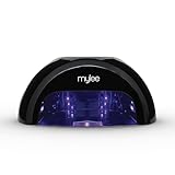 Mylee Grande LED Gel Nail Polish Drying Lamp, 5-Finger Convex Curing Technology with Removable Base, Low Heat Mode and Digital Countdown Screen (Black, Grande)