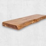 Live Edge Rustic Floating Shelf 9x2 inches, 100cm long - Dark Oak Finish Reclaimed Wood Floating Shelves for Wall Decor, Rustic Wooden Shelves for Bedroom, Living Room, Kitchen, or Bathroom