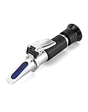 QWORK® Brix Refractometer, with Automatic Temperature Compensation, Brix 0-32% for Sugar Content Testing of Sugar Food Fruit Drinks etc