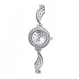 VALICLUD Women's Quartz Watch Fashionable Diamond Wings Bracelet Ladies Silver Bangle Watch Marcasite