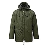 Fort - Flex Lined Jacket - Green - Large - Mens Waterproof Jackets - Comfortable & Stylish - Features Welded Seams - Detachable Hood - Fleece Lining