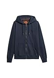 Superdry Men's Washed Essential Logo Hooded Jacket, Dark Navy, XL