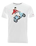 Blasfemus Men's T-Shirt Vespa Special Cartoon 80's Manga, White, S