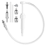 Lower Unit Oil Pump Kit for Standard Quart Bottles with 28mm Caps, 10CC Stroke Gear Oil Pump with 3/8" Metal Swivel 8mm & 10mm 3rd Hand Adapters 19" Hose for Marine Outboards