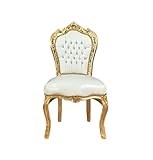 Accent Chair White French Baroque Style Chair for Dining Room Antique Style Dining Chair White Color in Gold Finish for Wedding Party Event