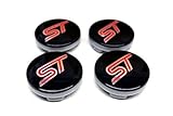 Luck16888 4PCS 54MM ST Racing Black RED Center Wheel HUB CAPS Emblem Cover CP9C-1A096-AA