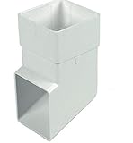 FLOPLAST 65mm Square Downipe Shoe - White - Pack of 2