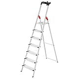 Hailo 8040-707 XXL Safety Ladder, 7 Steps, Multifunction Tray, 130 mm deep Steps, Made in Germany