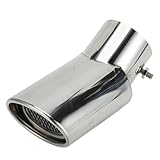Stainless Steel Chrome Car Exhaust Muffler Round Tail Pipe Cover End Tips Muffler Pipe Compatible With MG ZS Auto Decoration Styling Accessories(Silver)