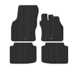 TRAVALL Rubber Car Mats (set of 4) compatible with Skoda Superb Estate and Hatch (2015-2023) Heavy Duty Floor Mats Moulded Premium Mats Easy Clean Black with Clips - Anti Slip All-Weather Protection