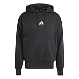 adidas Men's ESSENTIALS FEELCOZY FLEECE HOODIE, black/white, XL