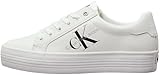 Calvin Klein Women's Vulc Flatform Laceup Low LTH Yw0Yw00847 Vulcanized Sneaker, White (Bright White), 6.5 UK