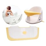 Baby Bath Time Bundle Lemon - BabyDam Bathwater Barrier, Orbital Rotating Bath Seat - 5 Months Plus