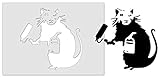 Banksy Rat Stencil/Paint Roller Rat / A4 Sheet Size (Design 17x17cm) / Home Decor Art Painting Stencil