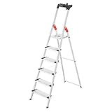 Hailo 8040-607 XXL safety ladder, 6 steps, multifunction tray, 130 mm deep steps, made in Germany