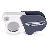 JIYIN 30X 50X Jewelers Loupe Magnifier Glasses, Pocket Foldable Jewelry Loop Magnification for Coin Diamonds Gems Jewelry Stamps Close Work