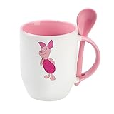 Getagift Piglet Cartoon The Pooh Quote Birthday Secret Santa Chritmas Unique Ceramic Inside Coloured with Spoon Mug. (Pink)