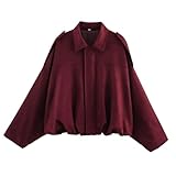 Gkojhj Women's Bomber Jacket Faux Suede Spring Lapel Pilot Coat Casual Oversized Long Sleeves Trendy Streetwear Outerwear