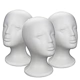 3pcs Female Styrofoams Head,Foam Mannequin Head Foam Wig Heads Stand, Polystyrene Female Display Mannequin Heads Dummys Wig Stand, Model Display Wigs Mannequins Manikin For Hats Wigs Sunglasses