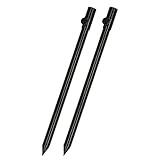 DNA Leisure 2x Fishing Banksticks Adjustable 30-50cm Black Aluminium Bank Sticks Carp Coarse Tackle