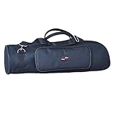 Perfeclan Professional Trumpet bag 600D Water-resistant Oxford Cloth Soft Carrying Case Foam Cotton Padded with Adjustable Shoulder bag - 4 Colors, Black