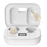 Invisible Hearing Amplifier for Adults with Intelligent Noise Cancellation, Hearing Amplifier for Seniors with Clear Sound, Super-Mini Design Comfort Fit in Ear Canal (Beige)