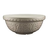 Mason Cash in The Forest Owl Mixing Bowl 4 Litre | 26cm Stone S18 Stoneware Bowl for Bread, Cake, Cookie, Pastry & Pudding Mixes, Embossed Woodland Design