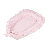Houolsator Baby Lounger Cotton Newborn Nest Co-Sleeping Pod Portable Bassinet Mattress with Lace Baby Lounger