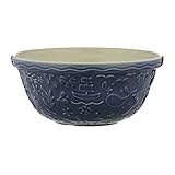 Mason Cash Nautical Mixing Bowl | 4 Litre Capacity | Earthenware Bowl with Sea Life Embossments in Navy Blue | Lightweight, Durable & Dishwasher Safe | Ideal for Baking, Bread, Pastry, Cakes & Cookies