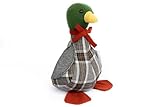 The Home Fusion Company Fabric Duck Door Stop Mallard Duck Doorstop 28cm Tweed Country Farmer Style