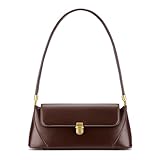 ZOUIQSS Shoulder Bag for Women Vintage Purse Fashion Classic Vegan Leather Clutch Tote Retro Handbag with Buckle Closure(Brown)
