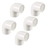 TOP-VIGOR 5pcs 20mm Slip 90 Degree PVC Pipe Fitting Elbow Coupling Connector, Water Pipe Slip Socket Connector for PVC Pipe Corner Connection