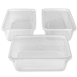 We Can Source It Ltd 50 x 500ml Plastic Microwave & Freezer Safe Food Containers with Lids - BPA-Free, Reusable, Takeaway Meal Prep Containers - Catering Grade Food Storage Boxes for Home & Business