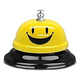 Call Bell Reception Bell Hand Desk Hospital Service Bells Counter Calling Multipurpose Home Kitchen School College Stainless Steel Yellow Desk Alarm Concierge Hotel Restaurant Smiley