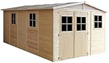 Wooden Garden Shed - Apex Shiplap Wooden Shed with Windows 17x11 ft/15m2 - Wooden Garden Storage Shed, 17 mm planks - Bike Storage, Garden Outdoor Workshop Space - TIMBELA M337