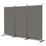 3 Panel Room Divider, 6FT Room Dividers Free Standing, Portable Folding Privacy Screen Wall Room Partition Separator for Living Room, Bedroom, Dining Room, Office, Restaurant, Hospital (Grey)