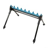 Zoegneer Telescopic Fishing Rod Holder 2-Section 4 Leg 8 Rig Roost Kit Adjustable Zinc Alloy Porous Rod Rest For Freshwater Saltwater Fishing(Blue)