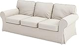 HomeTown Market Durable Fabric Sofa Cover Replacement Compatible for IKEA Ektorp Sofa Slipcover Only. Sofa Not Included. (Polyester 3 Seat Beige)
